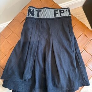 Black Mini Skater Skirt with Pleats